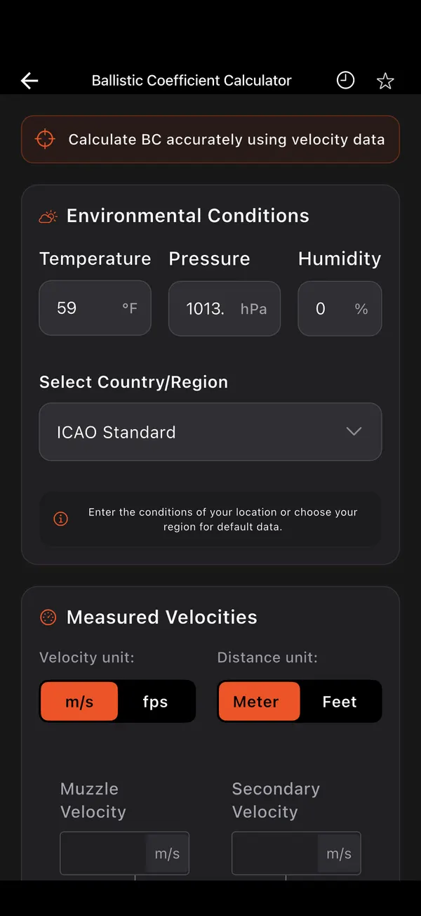 Ballistic Coefficient Calculator, step 1: Open the tool
