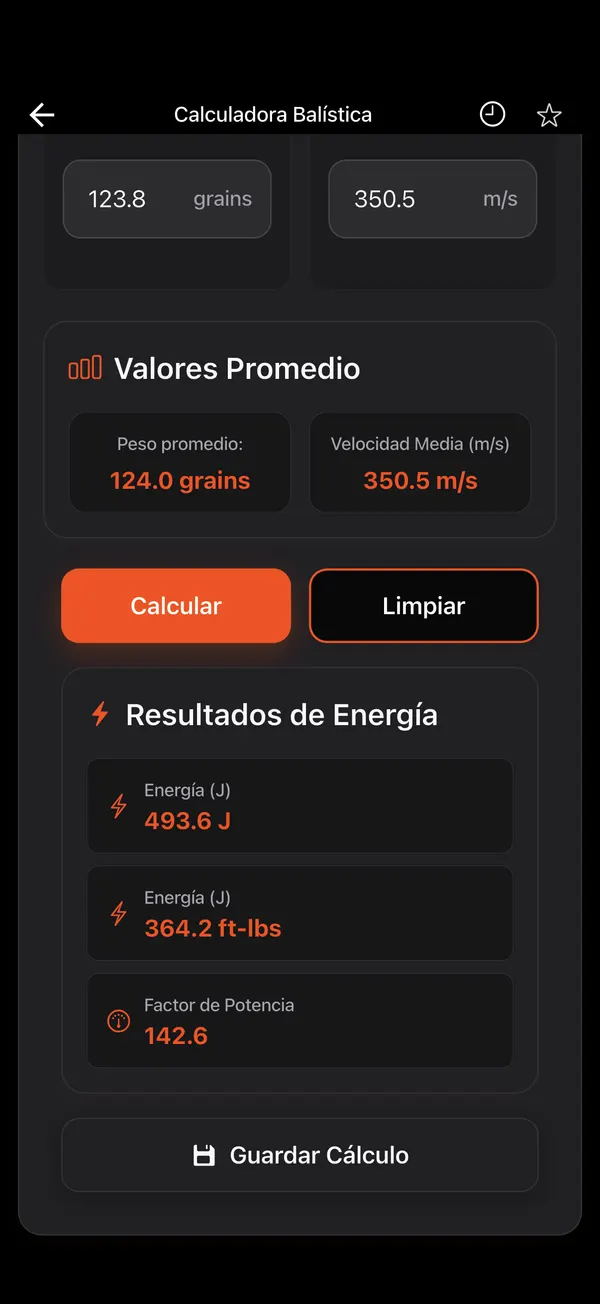 Calculadora de Energía Balística, paso 3: Calcula y lee el resultado