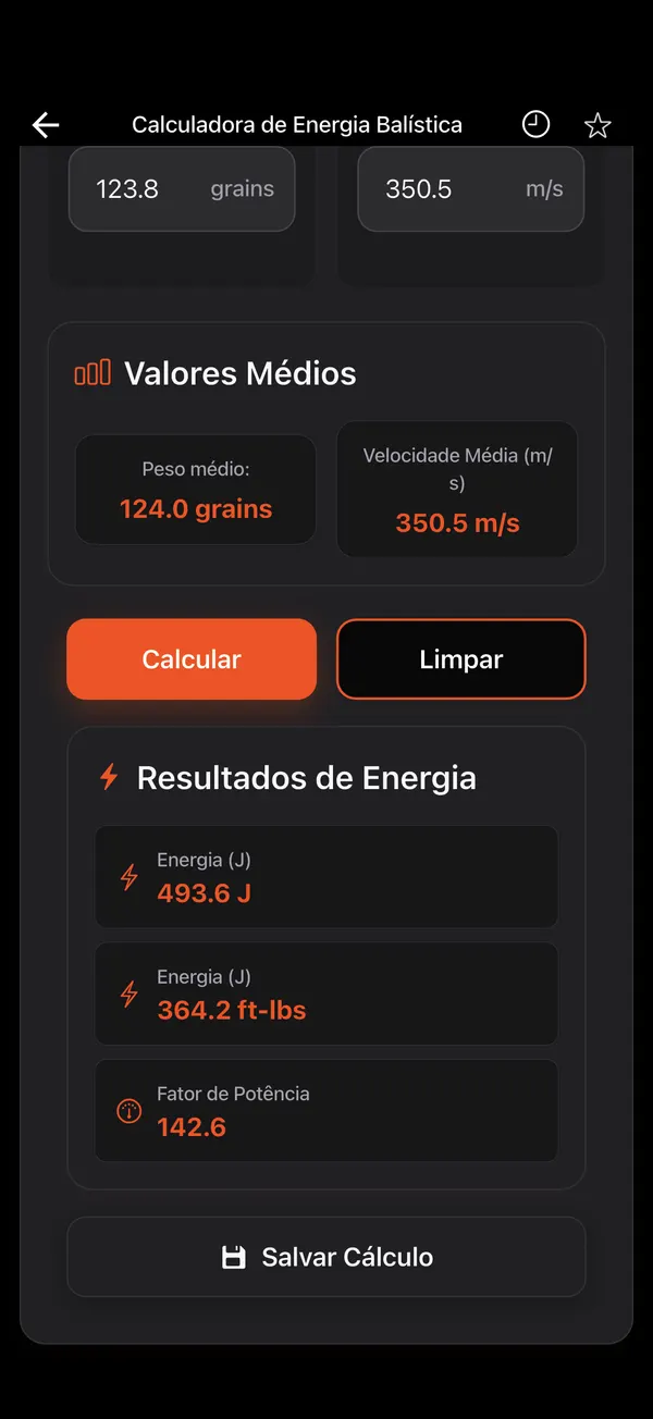 Calculadora de Energia Balística, passo 3: Calcule e leia o resultado