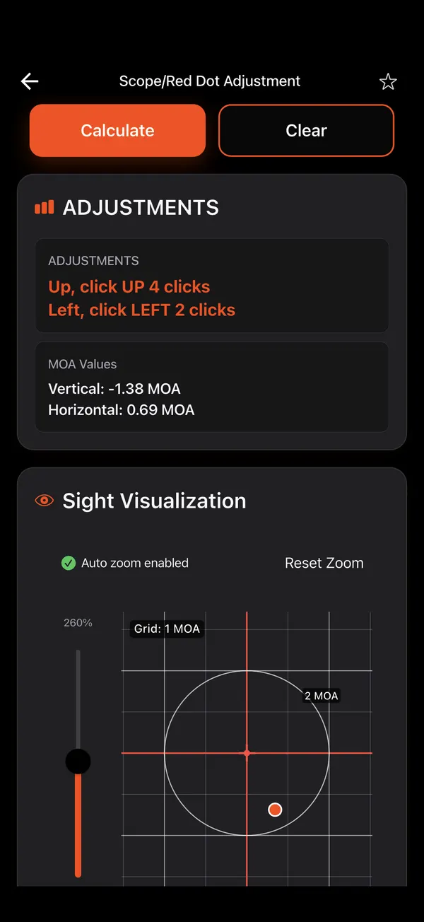 Azzeramento dell’Ottica, passo 3: Quanti click