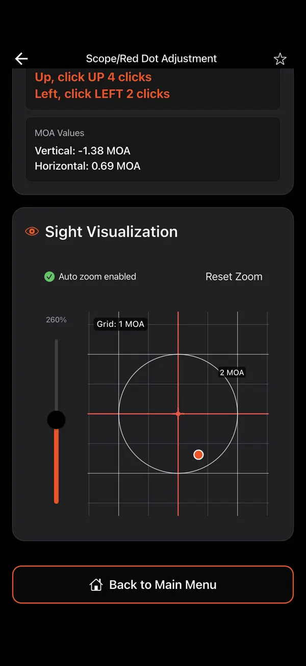 Azzeramento dell’Ottica, passo 4: Visualizzazione