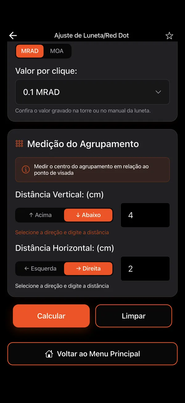 Calibração de Luneta, passo 2: Distância, retícula e desvio